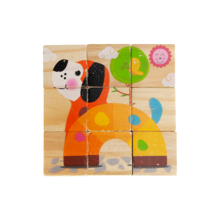 TG50032 PUZZLE DREWNIANE KLOCKI UKŁADANKA ZWIERZĄTKA 6w1 ZOO