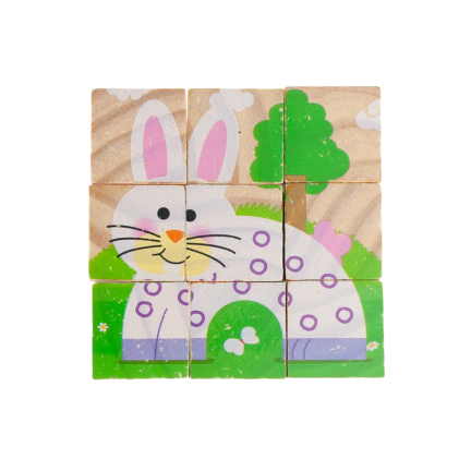 TG50032 PUZZLE DREWNIANE KLOCKI UKŁADANKA ZWIERZĄTKA 6w1 ZOO