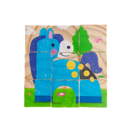 TG50032 PUZZLE DREWNIANE KLOCKI UKŁADANKA ZWIERZĄTKA 6w1 ZOO