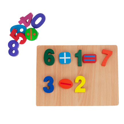 TG50034 CYFRY KLOCKI DREWNIANE UKŁADANKA DO NAUKI LICZENIA CYFERKI PUZZLE