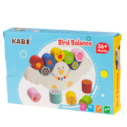 TG50045 GRA ZRĘCZNOŚCIOWA DREWNIANA BALANSUJĄCA KURKA MONTESSORI KOLOROWA