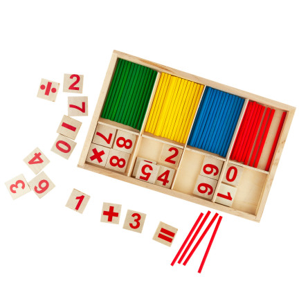 TG50050 ZESTAW MATEMATYCZNY PATYCZKI DO NAUKI LICZENIA LICZYDŁO MATEMATYKA DREWNO
