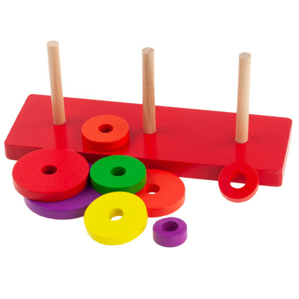 TG50053 KLOCKI DREWNIANE UKŁADANKA STOŻEK sorter piramida