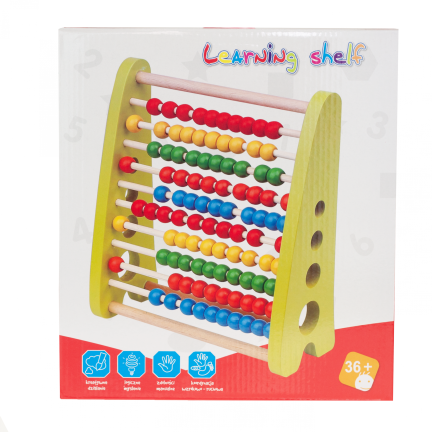 TG50058 LICZYDŁO drewniane dla dzieci 100 korali kolorowe