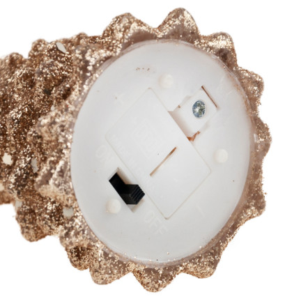 TG51109 CHOINKA ŚWIECĄCA LED ZŁOTA BROKATOWA PLASTIK ŚWIĄTECZNA MIKOŁAJKI upominek