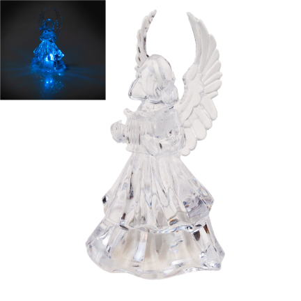 TG51123 ANIOŁEK AKRYLOWY LED ANIOŁ FIGURKA do SZOPKI + BATERIE ŚWIECĄCY ozdoca świąt