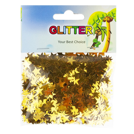 Brokatowe gwiazdki, złote, do scrapbookingu, dekoracja kartek i prezentów, 35g