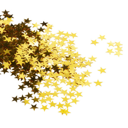 Brokatowe gwiazdki, złote, do scrapbookingu, dekoracja kartek i prezentów, 35g