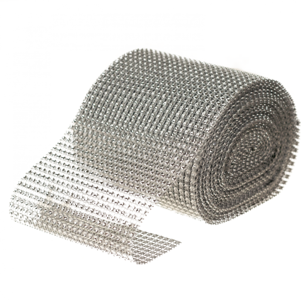 TG51184 TAŚMA DIAMENTOWA SREBRNA PAS CYRKONIE DŻETY