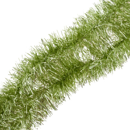 TG51877-ZIEL ŁAŃCUCH CHOINKOWY SREBRNY ZIELONY GĘSTY GIRLANDA NA CHOINKĘ 2M