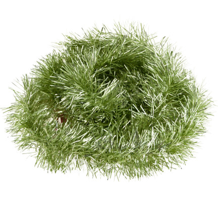 TG51877-ZIEL ŁAŃCUCH CHOINKOWY SREBRNY ZIELONY GĘSTY GIRLANDA NA CHOINKĘ 2M