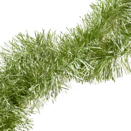 TG51877-ZIEL ŁAŃCUCH CHOINKOWY SREBRNY ZIELONY GĘSTY GIRLANDA NA CHOINKĘ 2M