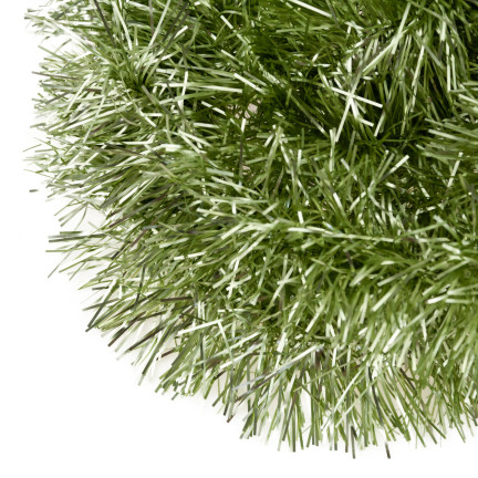 TG51877-ZIEL ŁAŃCUCH CHOINKOWY SREBRNY ZIELONY GĘSTY GIRLANDA NA CHOINKĘ 2M