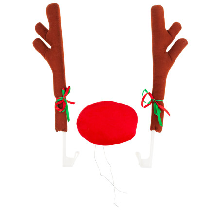 TG53031 DEKORACJA SAMOCHODOWA ROGI RENIFERA NOS NA AUTO SAMOCHÓD OZDOBA ŚWIĄTECZNA