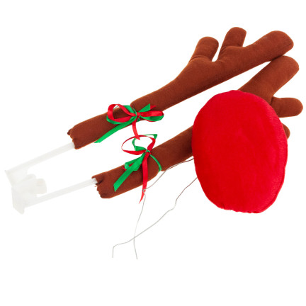 TG53031 DEKORACJA SAMOCHODOWA ROGI RENIFERA NOS NA AUTO SAMOCHÓD OZDOBA ŚWIĄTECZNA