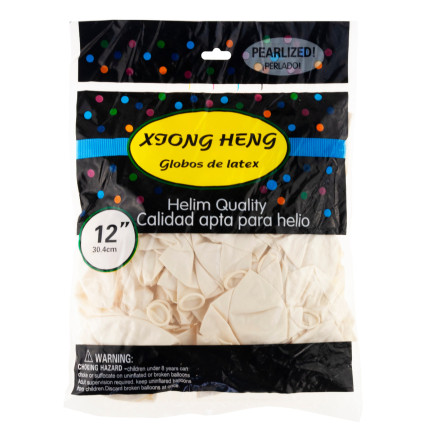 TG53243-4 BALONY 100SZT PERŁOWE BIAŁE ŚLUB KOMUNIE URODZINY