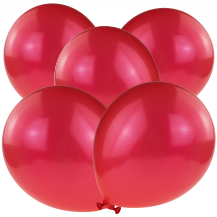 TG53244F BALONY METALICZNE 5SZT CHROM URODZINY CZERWONE