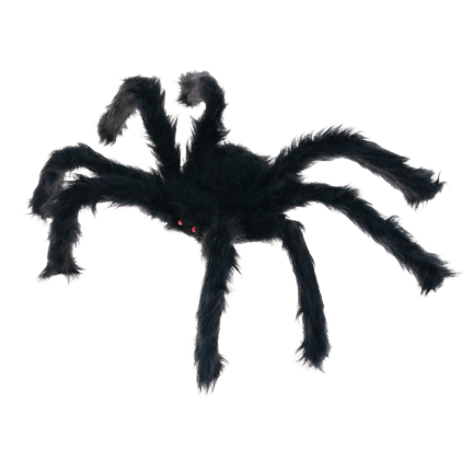 Sztuczny pająk, włochaty, czarny, dekoracja Halloween, straszna tarantula, 40cm