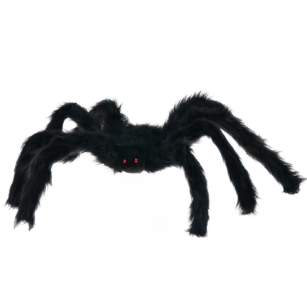 Sztuczny pająk, włochaty, czarny, dekoracja Halloween, straszna tarantula, 40cm
