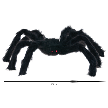 Sztuczny pająk, włochaty, czarny, dekoracja Halloween, straszna tarantula, 40cm