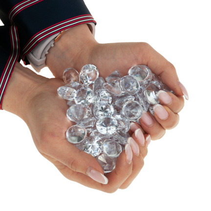 TG55062 DIAMENTOWE KAMYCZKI KRYSZTAŁKI DEKORACYJNE KONFETTI PRZEZROCZYSTE DIAMENTY