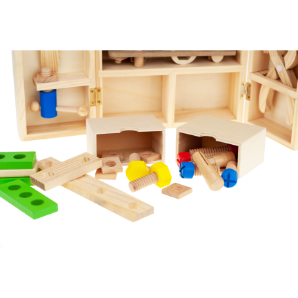 TG55451 Drewniane Narzędzia + Skrzynka Warsztat dla Dzieci zestaw