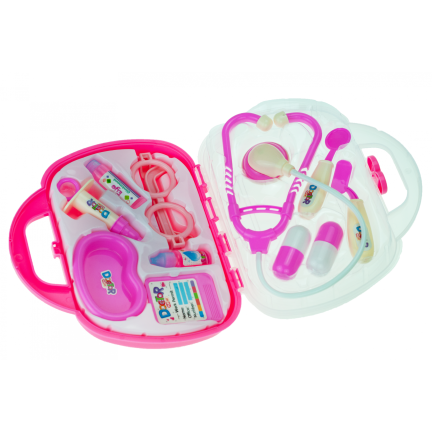 TG55505-2 LEKARZ RÓŻOWY ZESTAW LEKARZA W WALIZCE ZABAWKOWY MAŁY DOKTOR STETOSKOP