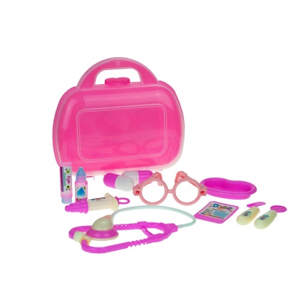 TG55505-2 LEKARZ RÓŻOWY ZESTAW LEKARZA W WALIZCE ZABAWKOWY MAŁY DOKTOR STETOSKOP