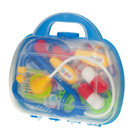 TG55505-1 LEKARZ NIEBIESKI ZESTAW LEKARZA W WALIZCE ZABAWKOWY MAŁY DOKTOR STETOSKOP