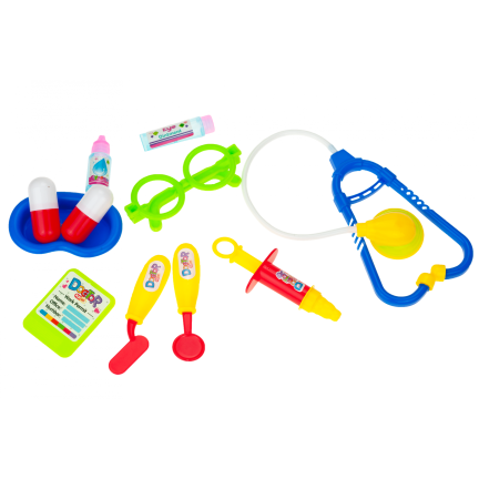 TG55505-1 LEKARZ NIEBIESKI ZESTAW LEKARZA W WALIZCE ZABAWKOWY MAŁY DOKTOR STETOSKOP