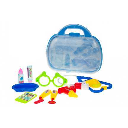 TG55505-1 LEKARZ NIEBIESKI ZESTAW LEKARZA W WALIZCE ZABAWKOWY MAŁY DOKTOR STETOSKOP