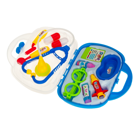 TG55505-1 LEKARZ NIEBIESKI ZESTAW LEKARZA W WALIZCE ZABAWKOWY MAŁY DOKTOR STETOSKOP