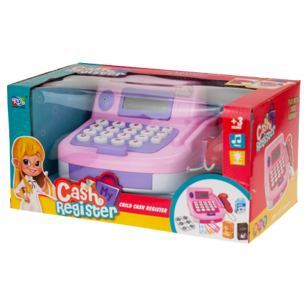 TG55520 KASA SKLEPOWA FISKALNA SKANER ZABAWKOWA SKLEP DLA DZIECI RÓŻOWA PIENIĄDZE