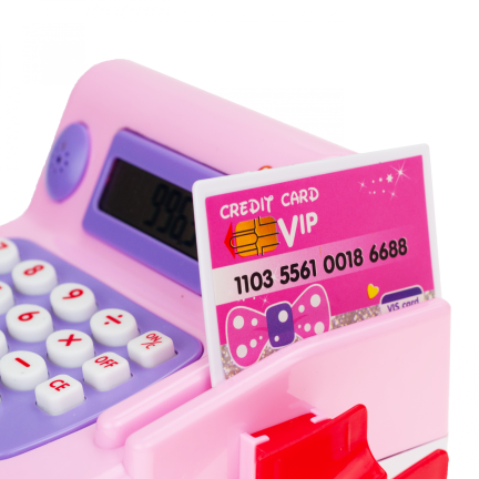 TG55520 KASA SKLEPOWA FISKALNA SKANER ZABAWKOWA SKLEP DLA DZIECI RÓŻOWA PIENIĄDZE