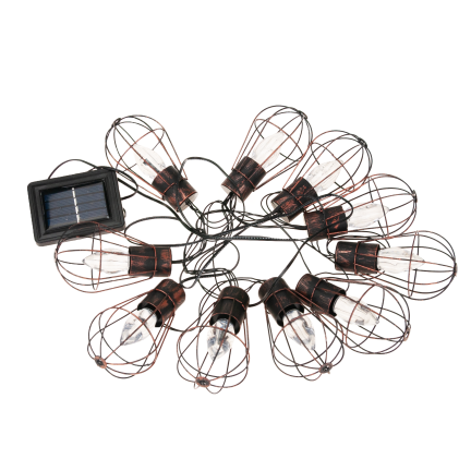 TG60432 GIRLANDA SOLARNA LAMPKI SOLARNE 10LED OGRODOWA NA BALKON sznur miedziane