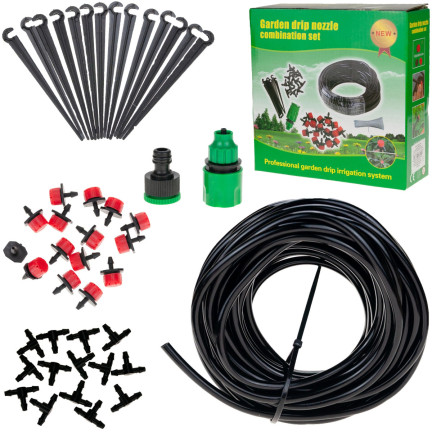 TG56054 ZESTAW DO NAWADNIANIA IRYGACJI KWIATÓW I UPRAW warzyw wąz ogrodowy 15m