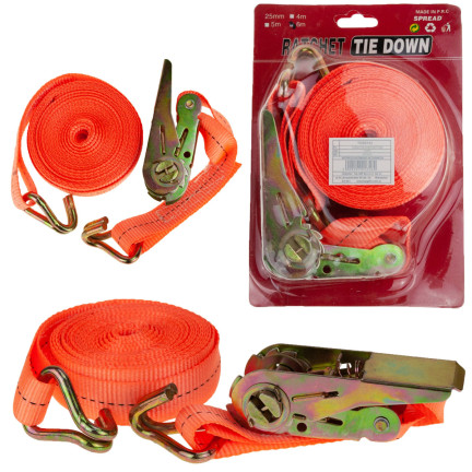 TG56142 PAS TRANSPORTOWY 2T/25MM/6M PASY TRANSPORTOWE Z NAPINACZEM GRZECHOTKĄ