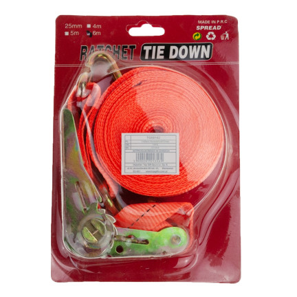 TG56142 PAS TRANSPORTOWY 2T/25MM/6M PASY TRANSPORTOWE Z NAPINACZEM GRZECHOTKĄ