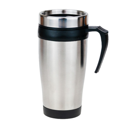 TG56239 KUBEK TERMICZNY Z UCHWYTEM STALOWY TERMOS INOX TURYSTYCZNY 350ML