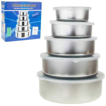 TG56317 zestaw POJEMNIKÓW NA JEDZENIE STALOWE MENAŻKI 5SZT