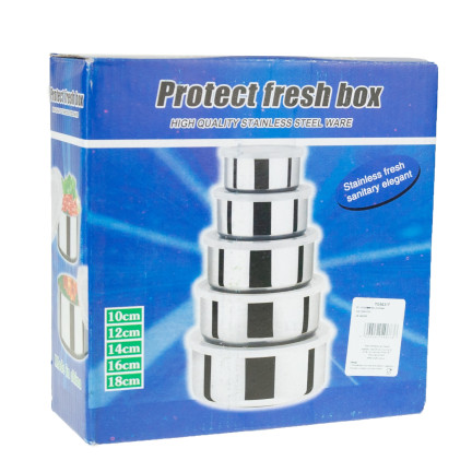 TG56317 zestaw POJEMNIKÓW NA JEDZENIE STALOWE MENAŻKI 5SZT