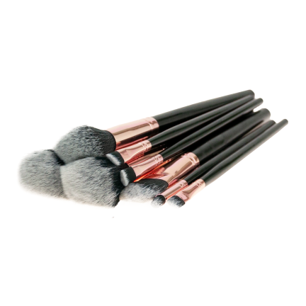 TG56446 PĘDZLE DO MAKIJAŻU PROFESJONALNY ZESTAW 8szt SYNTETYCZNE WŁOSIE CZARNE