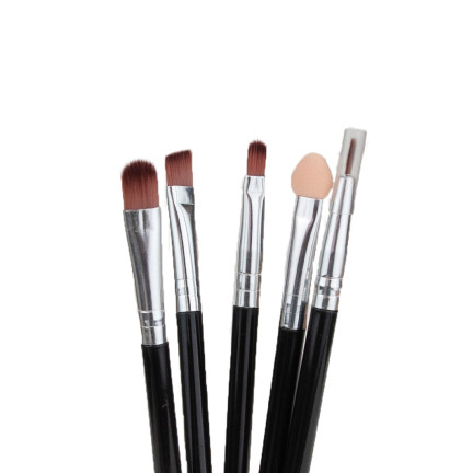 TG56450 ZESTAW PĘDZLI DO MAKIJAŻU PODRÓŻNY W ETUI PĘDZELKI CZARNE W TUBIE 5szt