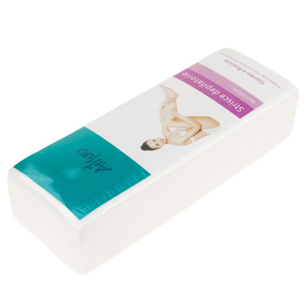 TG56493 PLASTRY DO DEPILACJI ZESTAW 100 SZT MOCNE FIZELINOWE BIAŁE MIEKKIE WYTRZYMAŁE PASKI