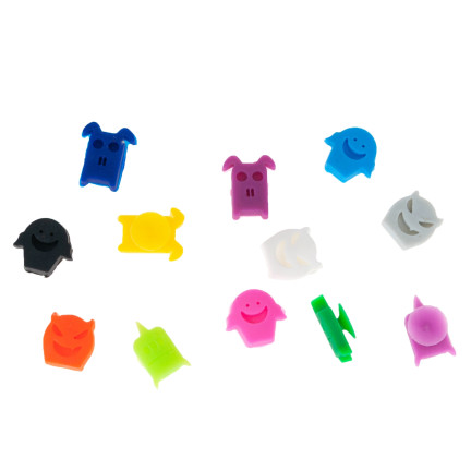 Znaczniki do kieliszków szklanek, mix wzorów, mix kolorów, z duszkami, Halloween, zestaw 12szt.