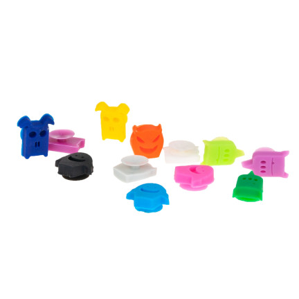 Znaczniki do kieliszków szklanek, mix wzorów, mix kolorów, z duszkami, Halloween, zestaw 12szt.