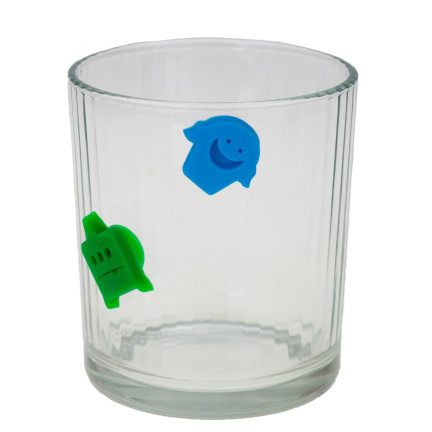 Znaczniki do kieliszków szklanek, mix wzorów, mix kolorów, z duszkami, Halloween, zestaw 12szt.