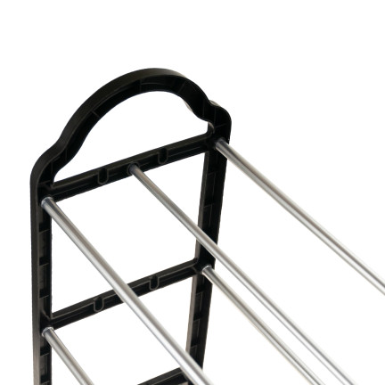 TG56565 PÓŁKA NA BUTY SZAFKA REGAŁ DO PRZEDPOKOJU 3 POZIOMY SKŁADANY CZARNY