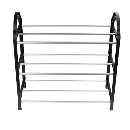 TG56565 PÓŁKA NA BUTY SZAFKA REGAŁ DO PRZEDPOKOJU 3 POZIOMY SKŁADANY CZARNY