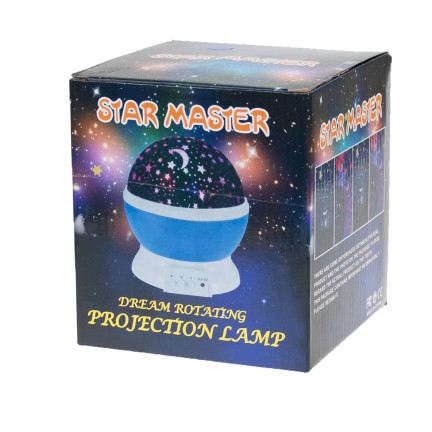 TG56632-3 LAMPKA NOCNA PROJEKTOR GWIAZD NIEBA OBROTOWA 360 NIEBIESKA